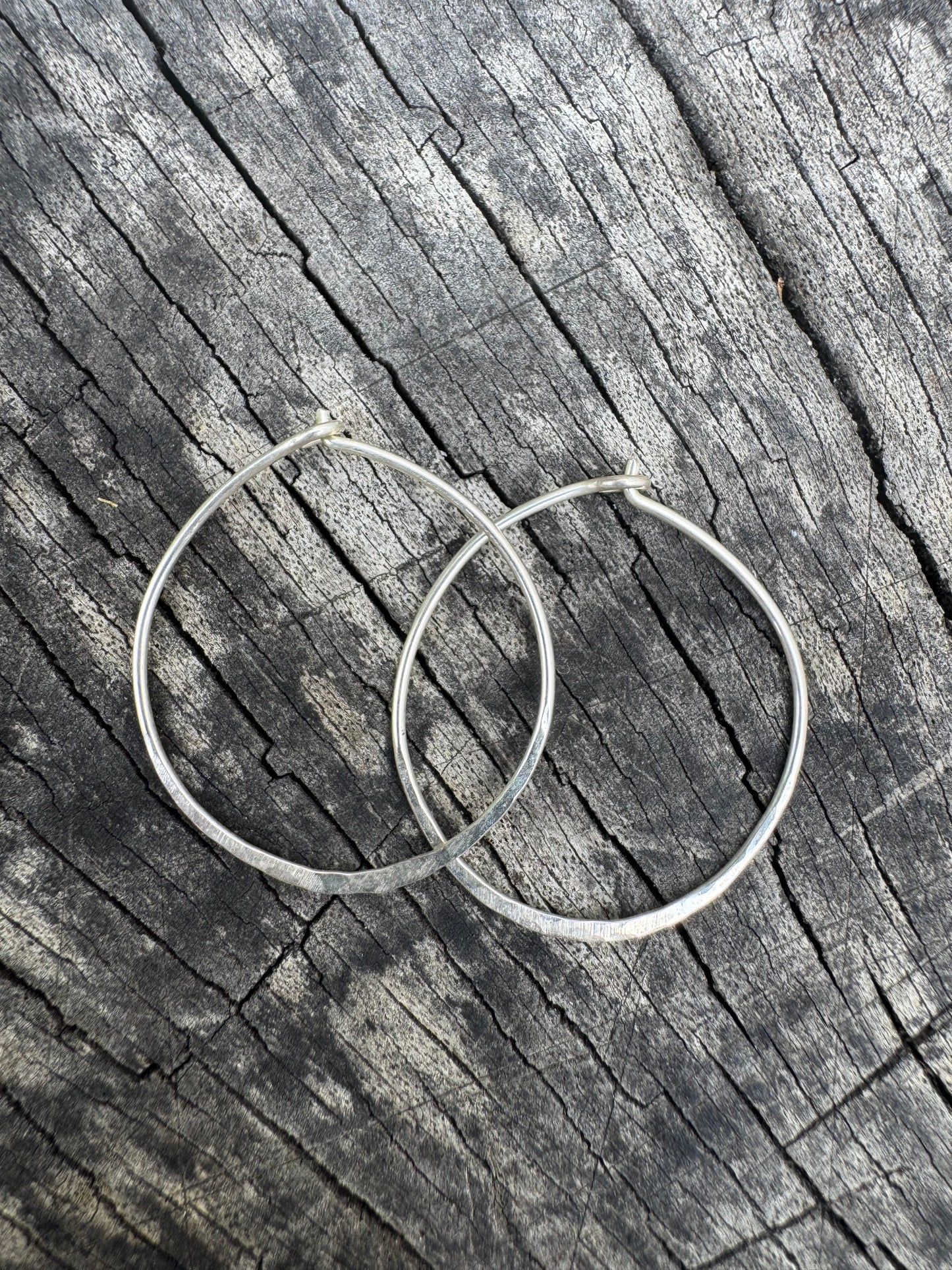 Sterling Silver Handmade 2.5cm Hoops